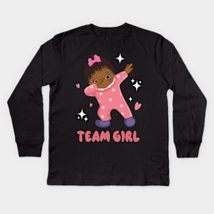 Gender Reveal Party Team Girl Baby Announcement Gift For Men Women kids Kids Long Sleeve T-Shirt